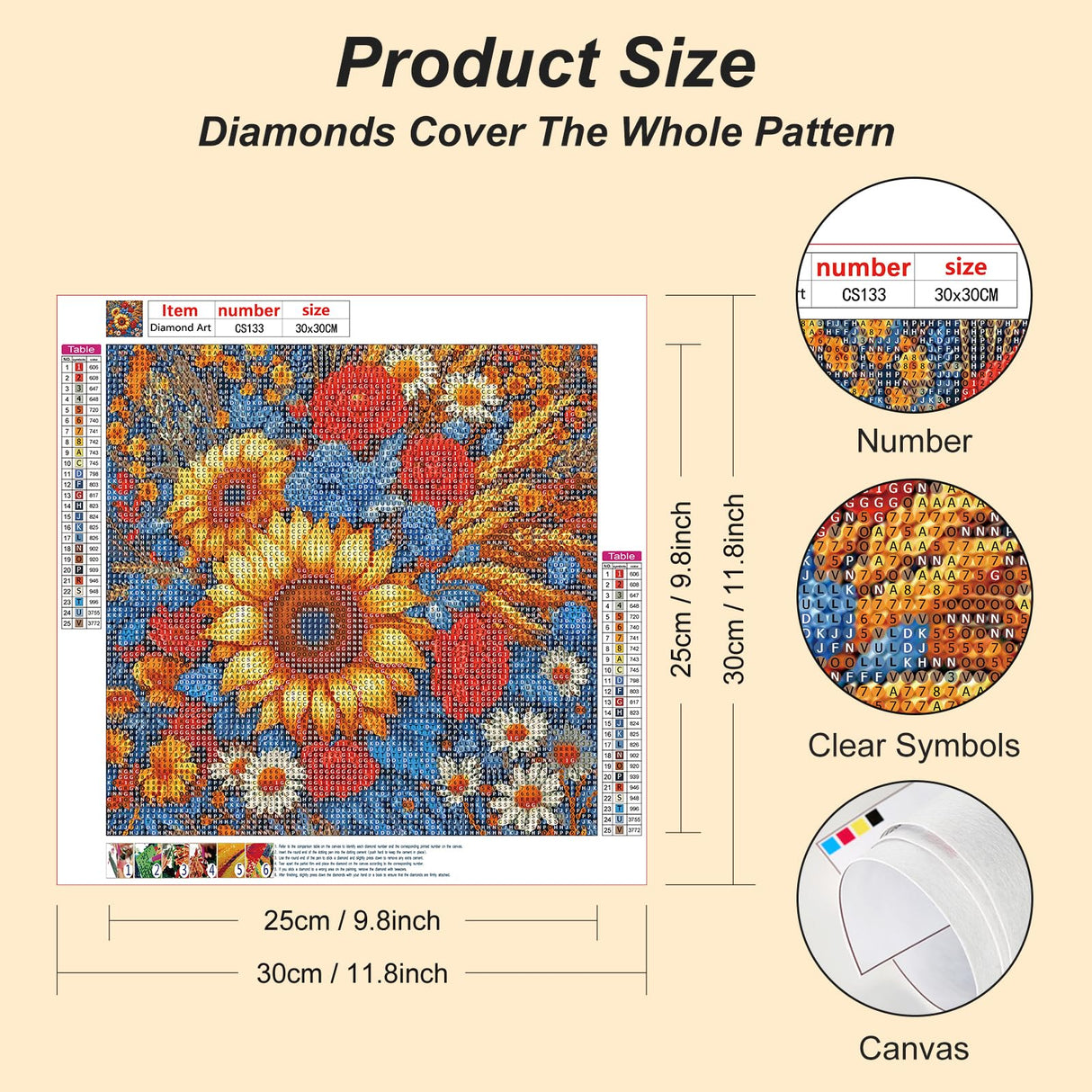 Acudotr Diamond Painting Kits for Adults, 5D DIY Sunflower Diamond Art Kits for Beginners, Full Drill Diamond Painting Kits for Home Wall Decor, 12x12 Inch Acudotr