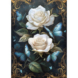 MEIYUDA Flowers Diamond Painting Kits for Adults, Butterfly Rose Diamond Art Kits for Adults Beginners, DIY Full Diamond Art Painting Kit for Present Home Wall Decor 12x16 Inch MEIYUDA