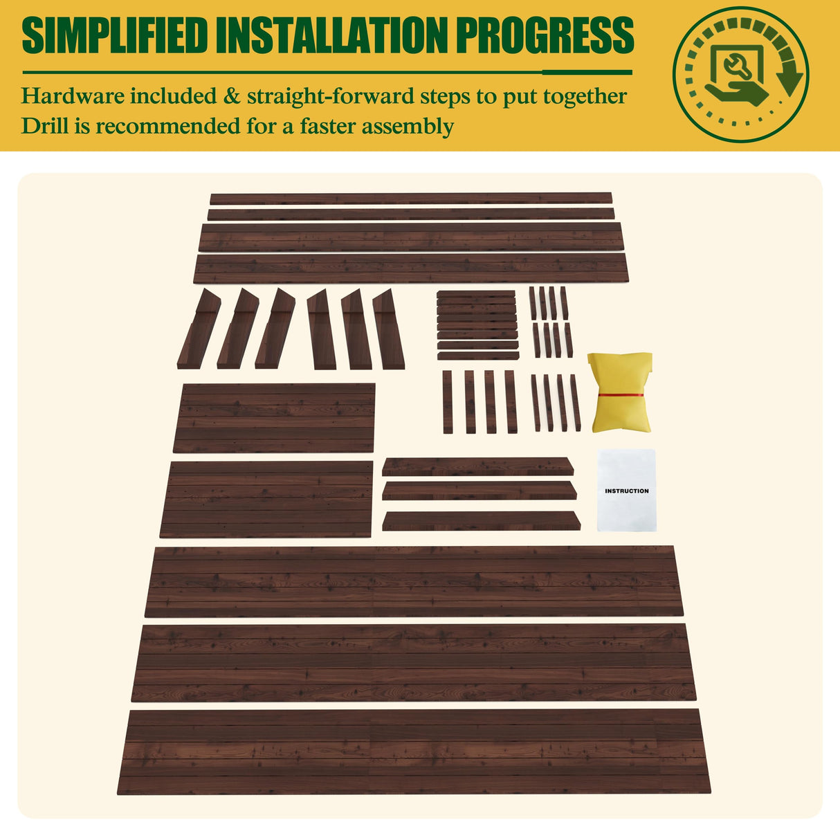 Yardenaler 6x3x2FT Raised Garden Bed for Vegetable and Flower with Legs, Large Outdoor Elevated Wood Planted Box with Liner, Backyard and Patio, Rustic Brown Yardenaler