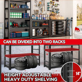 Bezuny 2500LBS Storage Shelves, 35.5" W Garage Shelving Heavy Duty, Metal Adjustable Garage Shelves, Shelving Units Industrial Shelving for Warehouse, Shelf Organizer Storage, Black Bezuny