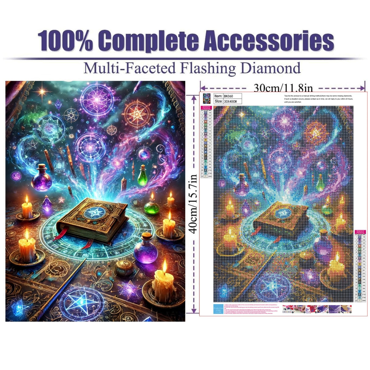 puonidwo Halloween Diamond Painting Kits for Adults, Magic Diamond Art Kits for Beginners, Book DIY Full Drill Paint with Diamond, Home Wall Decor 12 x 16 Inch puonidwo