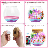 Mscawow Unicorn Terrarium Kit for Kids, DIY Light-Up Decorations Arts & Craft Kit - 4 5 6 7 8-12 Year Old Girl Birthday Gift Toys Mscawow