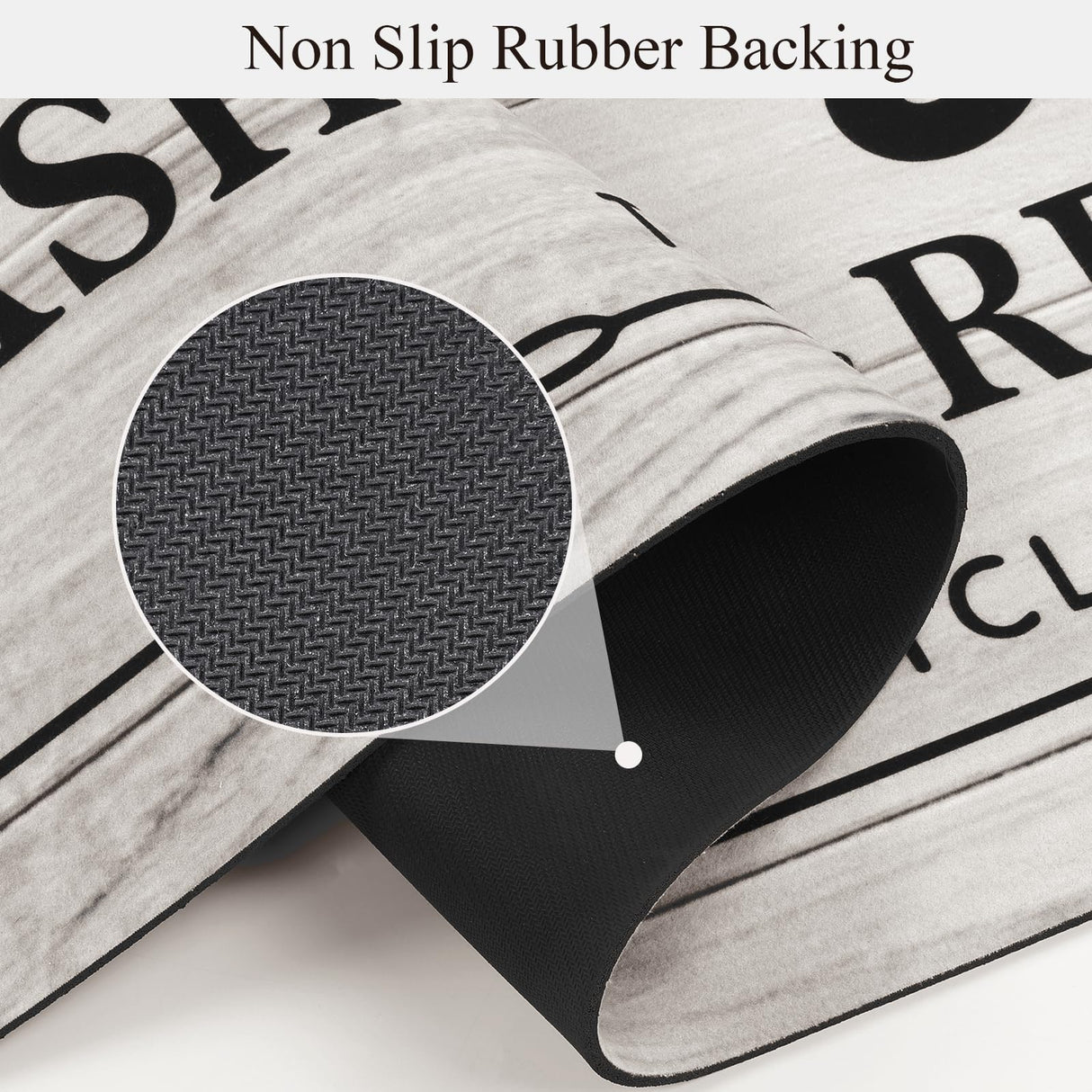 Pauwer Laundry Room Rug Runner 20"x60" Waterproof Rubber Laundry Mat Non Slip Kitchen Mats for Floor Washable Floor Mat Runner Rug for Farmhouse Mudroom Washroom Bathroom Decor Pauwer