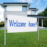 2 Pieces Large Banners Signs Polyester Oxford Cloth Sublimation Banner with Rope for Indoor Wall Outdoor Easy Hang Sign DIY Banner Sign for Business Office Supply (White,2 x 4 Feet) Zonon