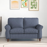 Bonzy Home 57" Loveseat Sofa, 2 Seater Comfy Love Seat Sofa for Living Room, Apartment, Office, Blue Bonzy Home