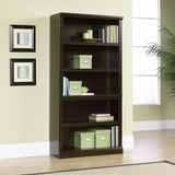 Sauder Miscellaneous Storage 5 Bookcase/Book Shelf, L: 35.28" x W: 13.23" x H: 69.76", Jamocha Wood finish Sauder