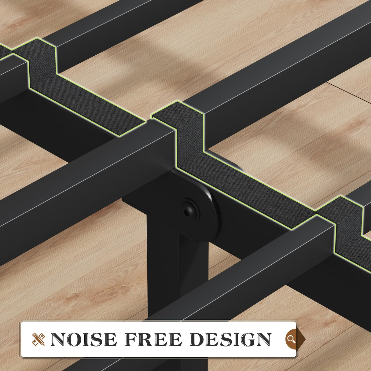 Lifezone Vintage Brown Queen Metal Bed Frame with Headboard, Footboard, and Under-Bed Storage Lifezone