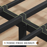 Lifezone Vintage Brown Queen Metal Bed Frame with Headboard, Footboard, and Under-Bed Storage Lifezone