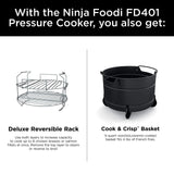 Ninja FD401 LP3 Foodi 12-in-1 Deluxe XL 8 qt. Pressure Cooker & Air Fryer that Steams, Slow Cooks, Sears, Sautés, Dehydrates & More, with 5 qt. Crisper Basket, Reversible Rack & Recipe Book, Silver Ninja
