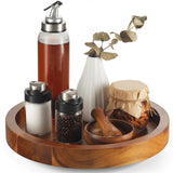 TIDTIA 13" Acacia Wood Lazy Susan Organizer for Cabinet - Round Lazy Susans Turntable for Countertop - Wooden Kitchen Rotating Storage Food Bin Container for Centerpiece Table, Spices, Pantry Tidita