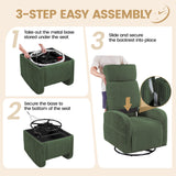 Yaheetech 360° Swivel Glider Chair for Nursery, Rocking Chair Nursing Chair with Side Pockets, Corduroy Glider for Living Room with High Back Dark Green Yaheetech