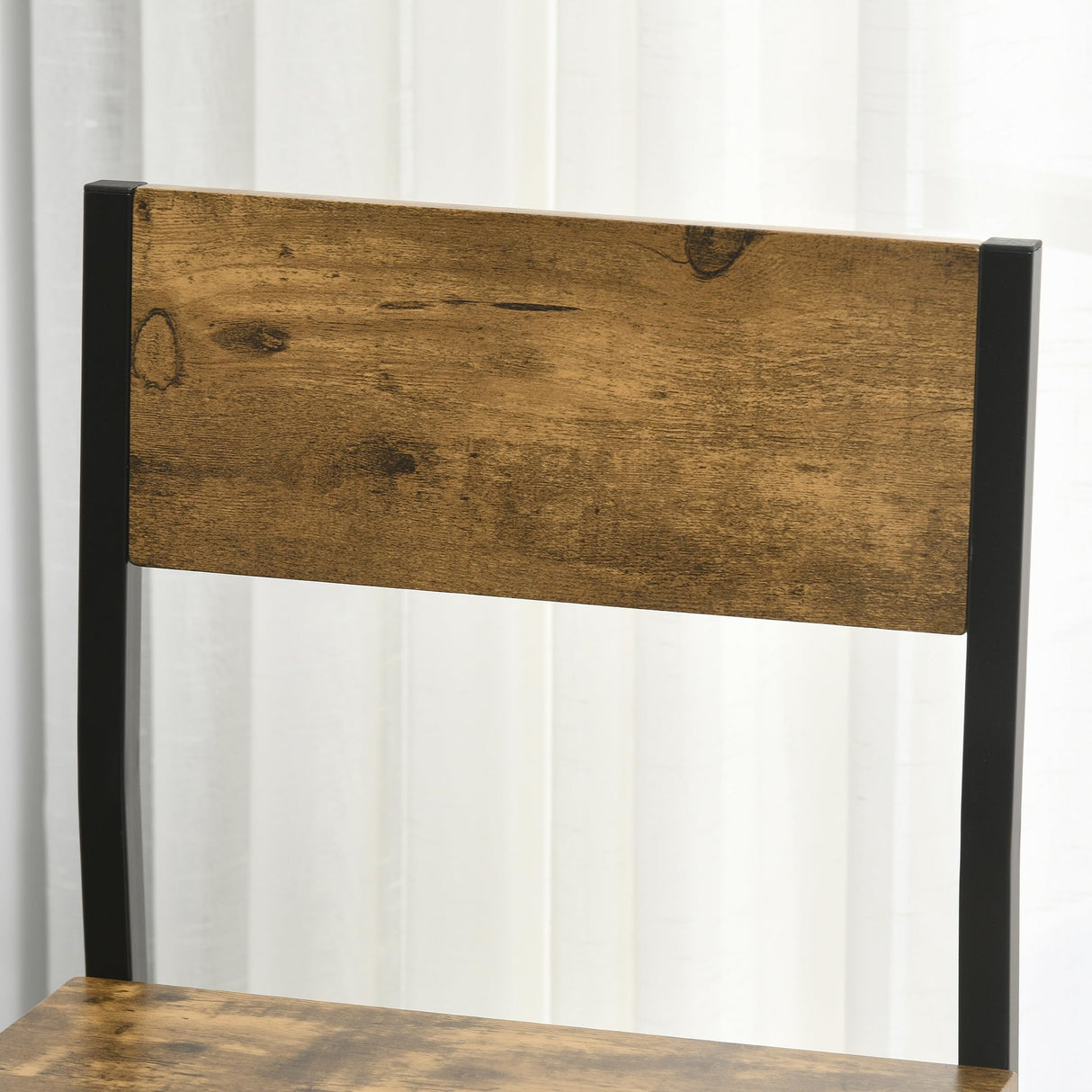 HOMCOM Rustic Brown 3-Piece Industrial Bar Table and Stool Set for Small Spaces HOMCOM