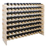 Smartxchoices 96 Bottle Modular Wine Rack Freestanding Floor Wine Holder, Stackable Wine Storage Rack Display Shelves, Solid Wood - Wobble-Free (96 Bottles) Smartxchoices