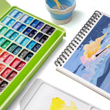 HIMI Twin Cup Jelly Gouache Paint Set, 72 Colors 12g, Jelly Cup Design, Non Toxic Paint for Canvas and Paper, Art Supplies for Professionals (72 Colors) HIMI