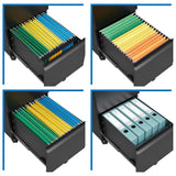 BYNSOE 2 Drawers File Cabinet with Lock Metal Vertical File Cabient with Wheels Mobile File Cabinet for Office Home Legal/Letter/a4 Size (Black, 2 Drawers) BYNSOE