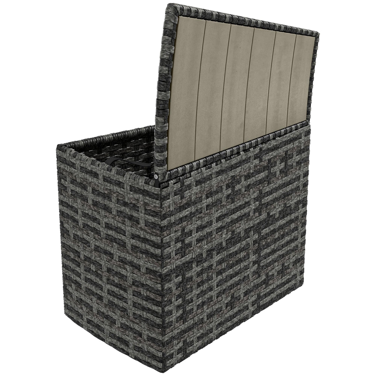 Outsunny 8 Piece Patio Furniture Set with 4 Rattan Sofa Chairs & 4 Tables, Outdoor Conversation Set with Storage & Umbrella Hole for Backyard, Lawn and Pool, Mixed Gray Outsunny