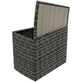 Outsunny 8 Piece Patio Furniture Set with 4 Rattan Sofa Chairs & 4 Tables, Outdoor Conversation Set with Storage & Umbrella Hole for Backyard, Lawn and Pool, Mixed Gray Outsunny