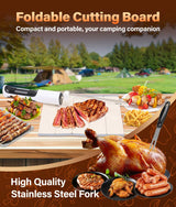 HK Cordless Electric Knife for Carving Meats, Poultry, Bread, Crafting Foam & More, Included Dual 304 Stainless Steel Blades, Fork, Foldable Cutting Board HK