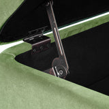 HomePop Upholstered Storage Bench with Metal Leg Home Décor|Bench with Storage for Living Room & Entryway - Green Velvet HomePop