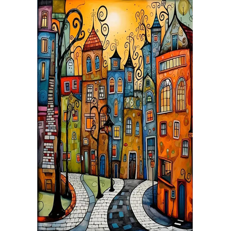 BUTMUOE Diamond Painting Kits for Adults, 5D Watercolor City Dots Art Kit for Adult Beginner, DIY Full Drill Paint with Complete Accessories Set, Home Wall Decor Unforgettable Gifts 10 x 14 Inch BUTMUOE