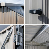 Metal Outdoor Galvanized Steel Storage Shed with Lockable Doors for Backyard or Patio Storage of Bikes, Grills, Supplies, Tools, Toys, for Lawn, Garden, and Camping, Tan (8x6) Cover-It