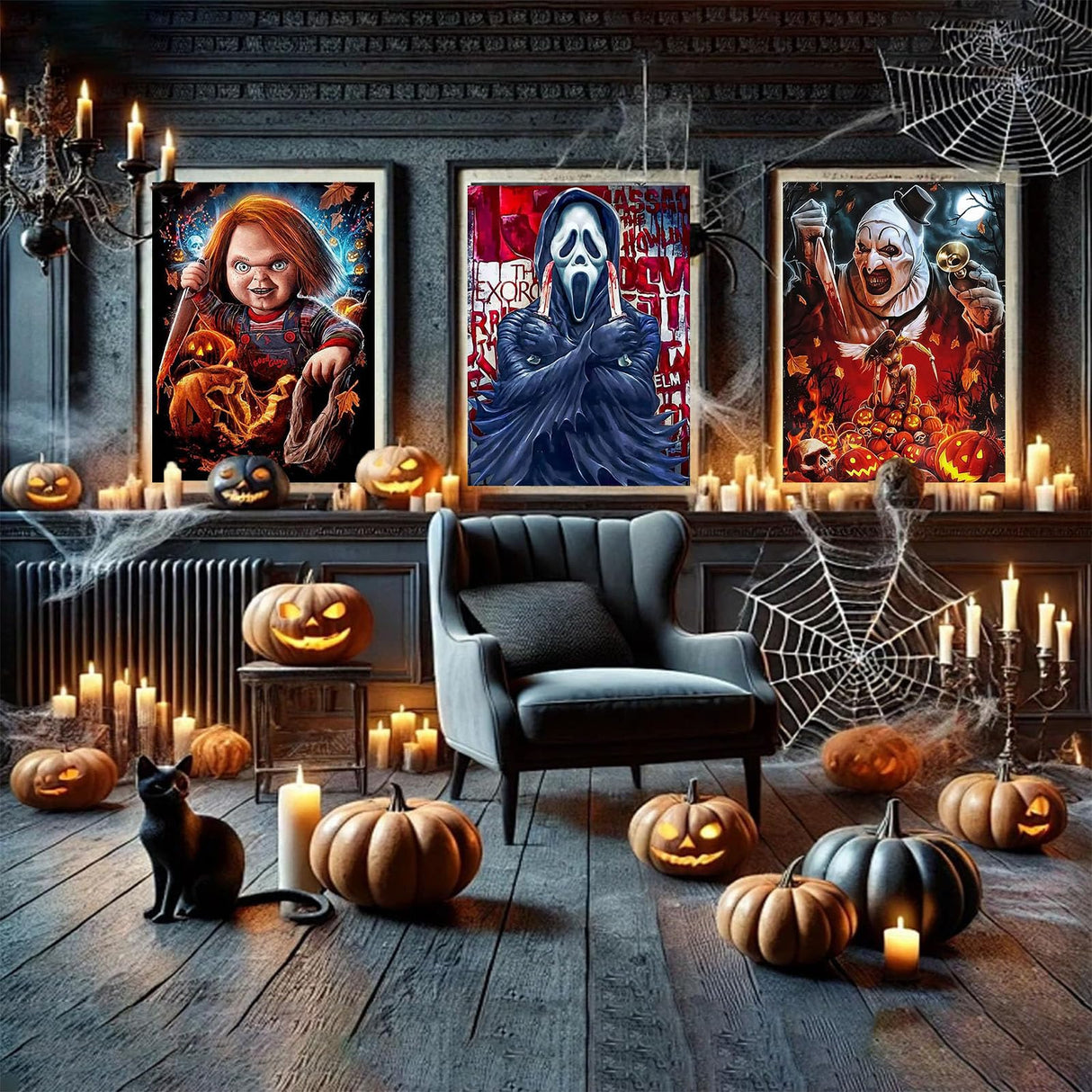 Sretoul 6 Pack Halloween Diamond Art Kits for Adults, Diamond Painting Kit Beginners Halloween, Horror 5D Gem Art for Adults with Round Gem Painting Gift Home Wall Decor 12x16 Inch Sretoul