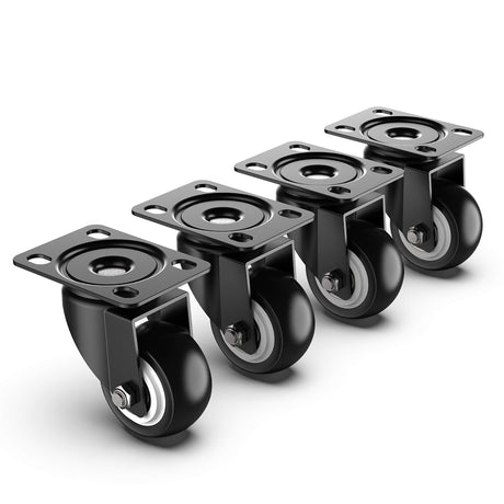 2 inch Swivel Caster Wheels Without Brake and No Noise Wheels, Heavy Duty Casters Total Capacity 600lbs (Pack of 4) HOLKIE
