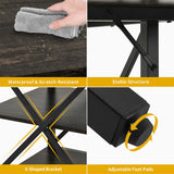 DWVO Dining Room Table 47 Inch Rectangle Dining Table for 4 People Farmhouse Kitchen Table Rustic Dinner Table with Storage Shelf and Heavy Duty Metal Legs for Home Apartment DWVO