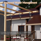 Antsky Pergola Brackets (3 Pack) 4x4 Adjustable Angles Saddle Roof Riser Brackets for Patio Cover 304 Stainless Steel Pergola Bracket kit Patio roof Riser Patio kit Black(Actual Size:3.5"×3.5") Antsky