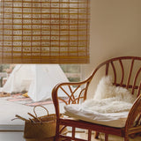 MOOD Custom Bamboo Shades | TWIRL | Cordless Bamboo Roman Shades for Windows and Doors (Natural Woven) | Maple Twirl (Sheer) | Custom Size Mood