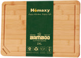 Homaxy Extra Large Organic Bamboo Cutting Boards for Kitchen, 20"x14" Wooden 2XL Cutting Board with Juice Groove and Handles, Charcuterie Butcher Block Wood Serving & Chopping Board - Pre Oiled Homaxy