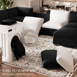 Belffin Extra Large Modular Sectional Sofa,106.3" 4-Seater L Shaped Couch,Velvet Convertible Sectional Couches for Living Room,Comfy Upholstered Modern Cloud Couch,Black Sofa Belffin