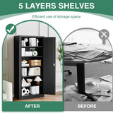 Letaya Metal Garage Storage Cabinets with Lock Door and Adjustable Shelves, Steel Tool Cabinets for Home,Office,Warehouse Organisieren (Black, 72" H) Letaya