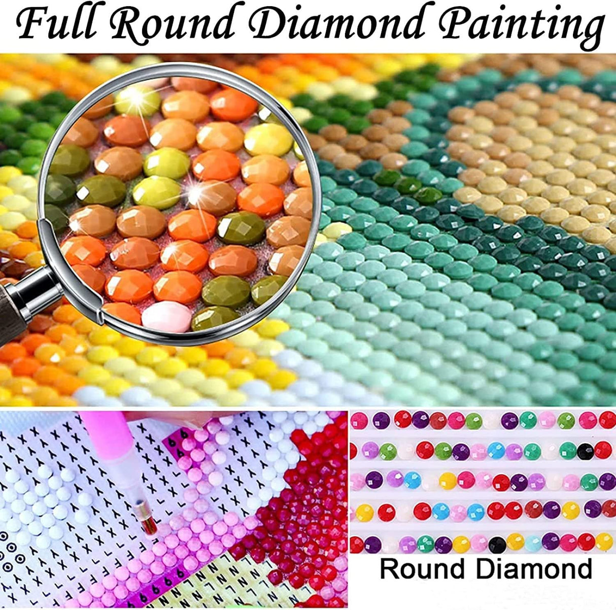 YIMORE 5D DIY Diamond Art Painting Kits Flower Arts ，Full Round Drill Crystal Rhinestone Embroidery for Home Wall Decor (Skull Guitar) YIMORE