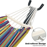 gafete Double Hammock with Stand for Outside, Upgraded Spreader Bar, Heavy Duty Space Saving Steel Stand 2 Person, Side Pockets, Easy Assembly, 600lbs Weight Capacity, Indoor & Outdoor (Classic Red) gafete