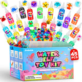 Magic Water Elf Toy Kit– 20 Magic Gels (2 Glow-in-The-Dark) & 18 Sea Creature Molds, DIY Aqua Fairy Water Gel Crafts Toy, Make Water Pets & Squishy Figures, Fun Birthday Gift for Kids Ages 3+ Shabebe
