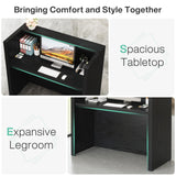 Tribesigns Reception Desk, Modern Front Desk with Counter, 47 Inch Small Retail Counter for Checkout, Lobby, Salon, Small Office, Reception Area (Black, 47.2" W x 19.7" D x 43.3" H) Tribesigns