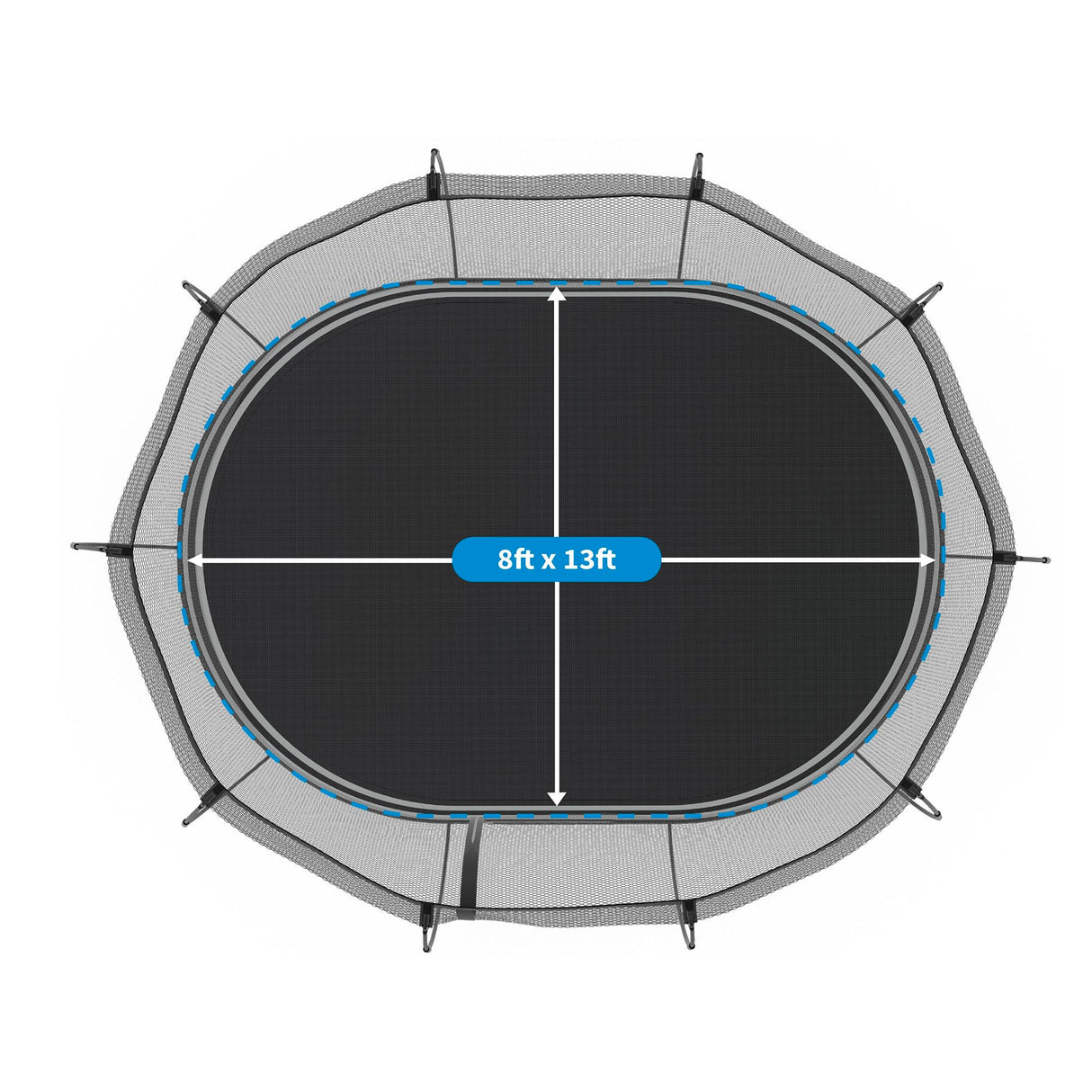 Springfree Oval Outdoor Backyard Trampoline w/Safety Flexi Net Enclosure & Soft Edge Mat - Springless Recreational and Fitness Trampolines for Kids, Adult and Family Jumping Springfree