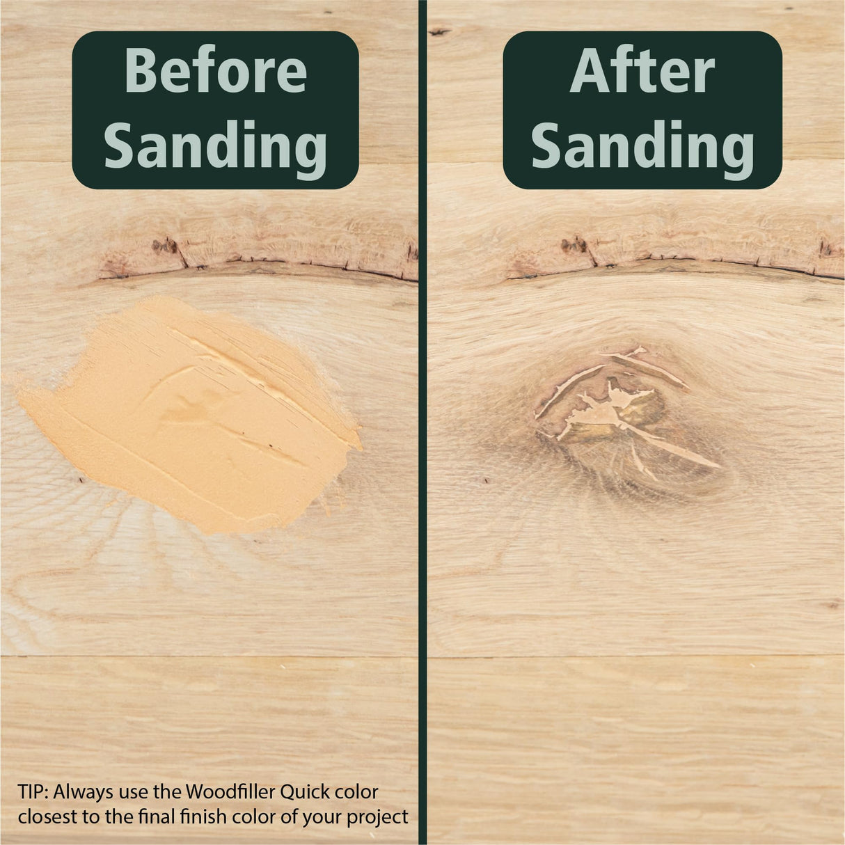 Rubio Monocoat Woodfiller Quick (Medium), 100 g Bag | Quick-Curing Wood Filler Putty for Interior Joinery & Patching Chipped Wood Rubio Monocoat