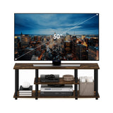 Furinno Turn-N-Tube No Tools 3D 3-Tier Entertainment Stand up to 50 inch TV, Amber Pine/Black Furinno