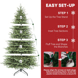 Hykolity 9 ft Prelit Artificial Christmas Tree with 5149 PE&PVC Branch Tips, 600 Warm White LED Lights, Easy Assembly with Metal Stand and Hinged Branches hykolity