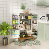 HOLTICO 45'' Storage Cabinet with Doors and Adjustable Shelves,Food Pantry Cabinet for Kitchen,Dining Room,Living Room and Garage,Gold Lines and Legs, White. HOLTICO