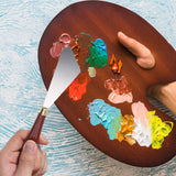 4Pcs Painting Knife Set Stainless Steel Palette Knife Color Mixing Scraper Painting Art Spatula with Wood Handle for Oil Canvas Acrylic Paintings Supplies Trinkrittey