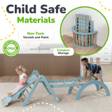 Ocodile Extra-Large 6-in-1 Pikler Triangle Climbing Set – Oversized Montessori Climbing Toys for Toddlers – Spacious Indoor Wooden Play Gym for Kids Ages 2-6 – Blue Ocodile