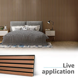 Art3d 4-Piece Wood Slat Acoustic Panels for Stylish Decor and Noise Reduction, 3D Textured Panel for Ceiling and Wall, Walnut Art3d