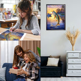 CEOVR Fishing Diamond Art Kits for Adults, Diamond Painting Dots DIY Gem Art, Adult Crafts Kits Wall Decor for Home Office 12x16in CEOVR