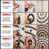 Axe Throwing Target Template Stainless Steel Target Template Stencil Comes with 3 Markers Axe Throwing Target Board Stencil Axe Throwing Set for Drawing Target Template, 20 x 2 Inches (Foldable) Epakh