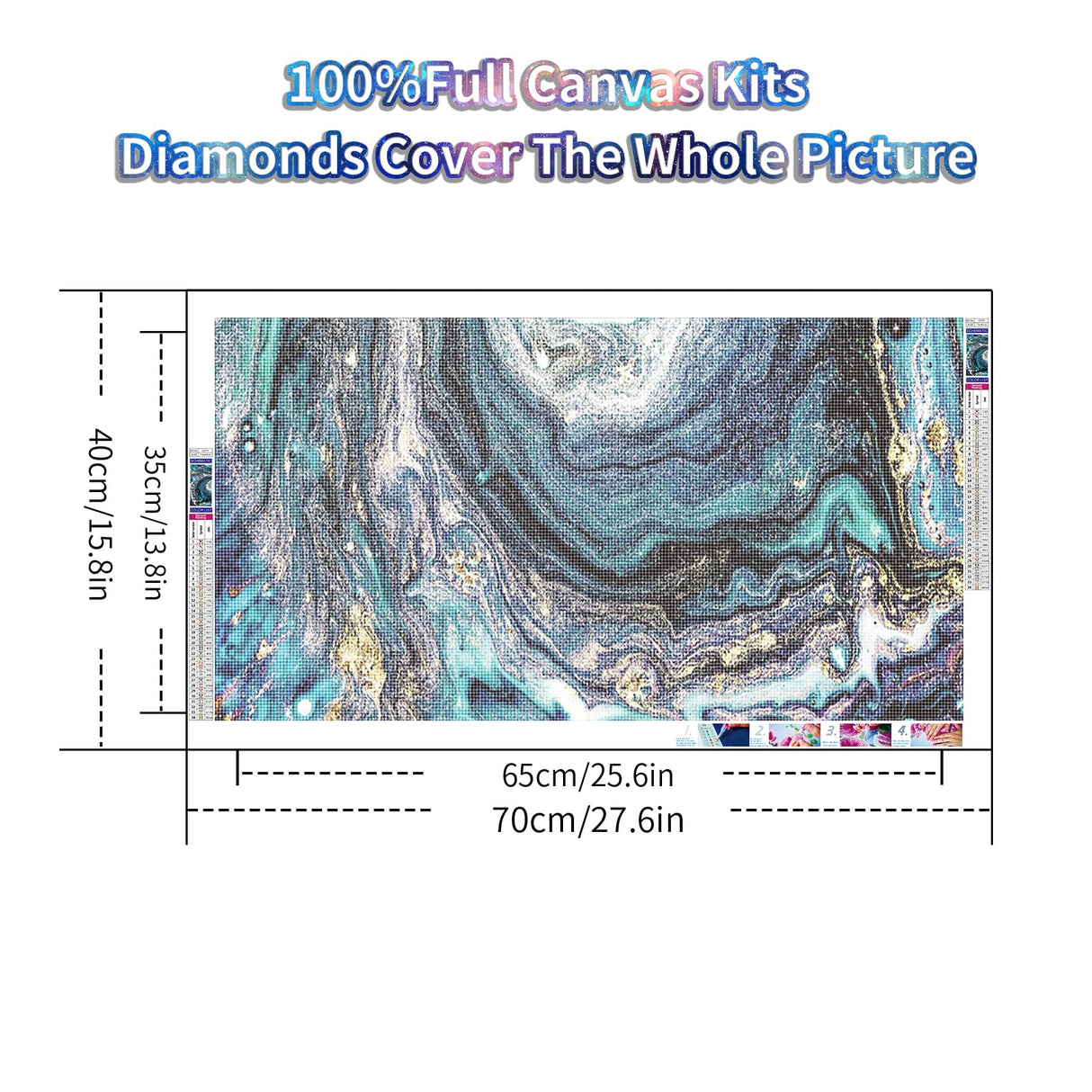 YALKIN Square 5D Diamond Painting Kits for Adults,Abstract Large Diamond Art Kits Full Drill Diamond Painting Kit for Adult Beginners, DIY Crystal Picture Art for Home Wall Decor 40x70CM/15.8x27.6in YALKIN