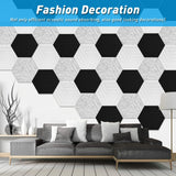 Podazz 12 Pack Sound Proof Foam Panels for Walls 12" X 10" X 0.4" Acoustic Panels Hexagon Self Adhesive, High-Density Padding Absorption Panel Used in Home and Offices (White) Podazz