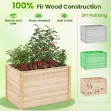 Giantex Wood Raised Garden Bed, 40"x25"x26" Elevated Planter Box w/Open-Ended Base for Deep-Rooted Plant Vegetable Fruit Flower, Outdoor Solid Wood Planter for Patio Backyard (1,40"x25"x26") Giantex